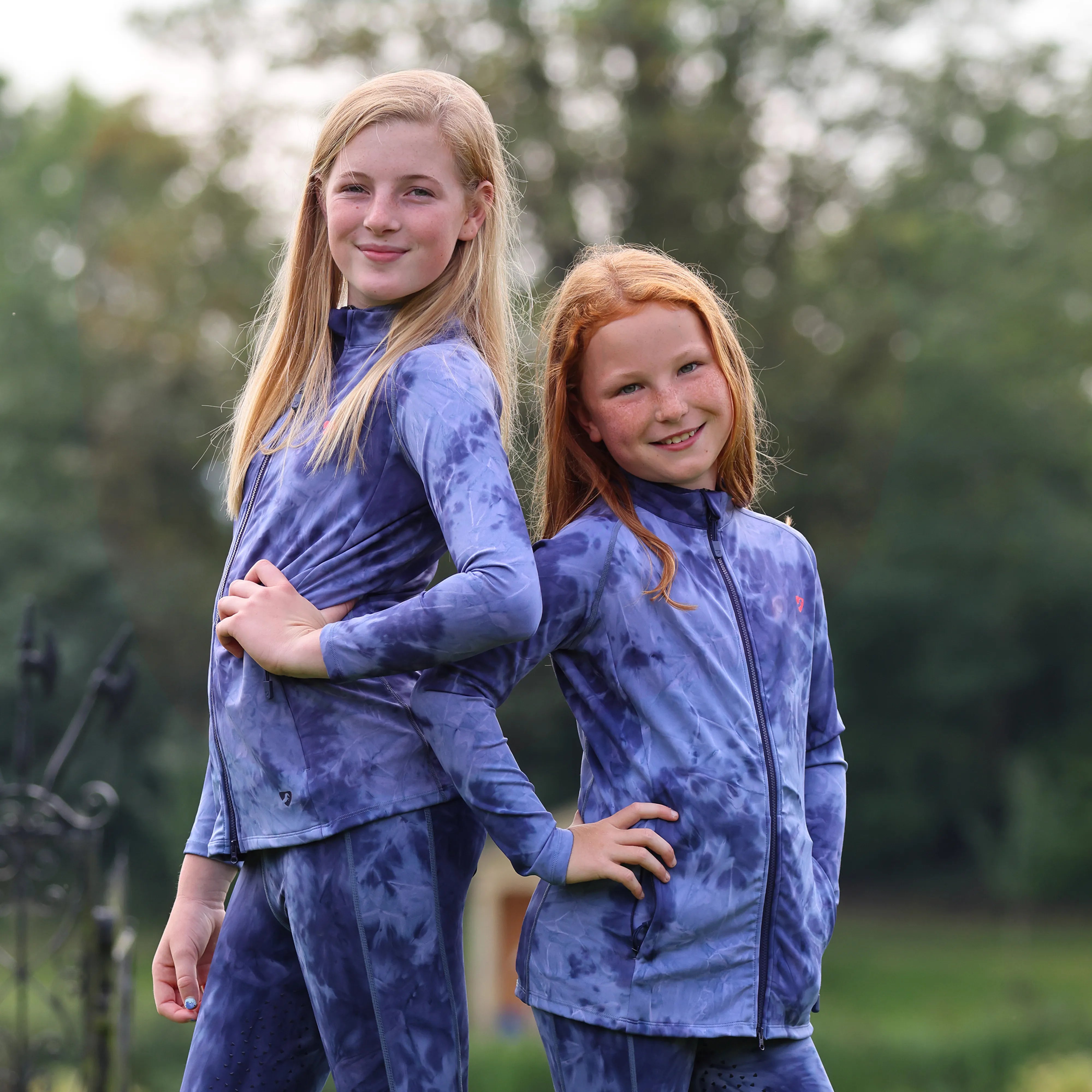 Shires Aubrion Young Riders Non-Stop Jacket, Top, Childs, Navy Tie Dye Ages 7-14