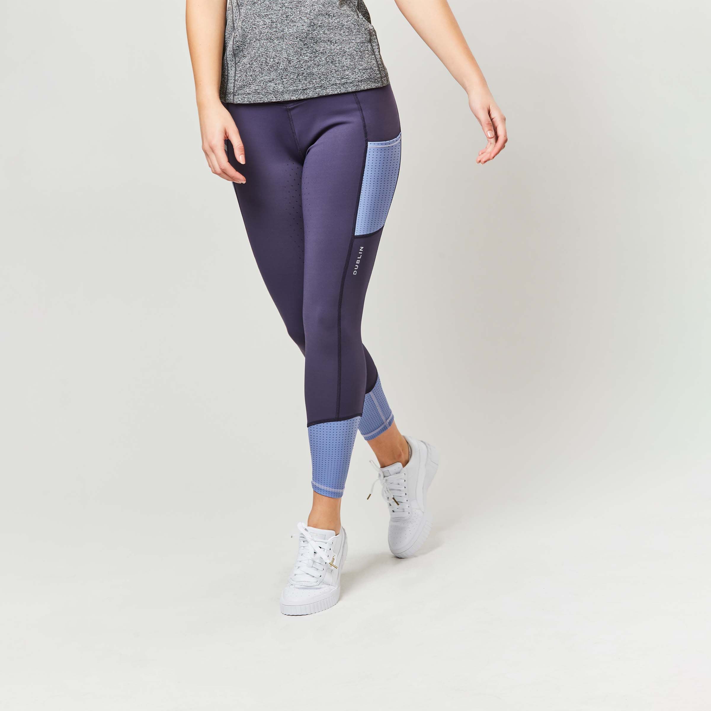 Dublin Riding Tights Power  Performance Mid Rise Colour Block, Womens, 3 Colours