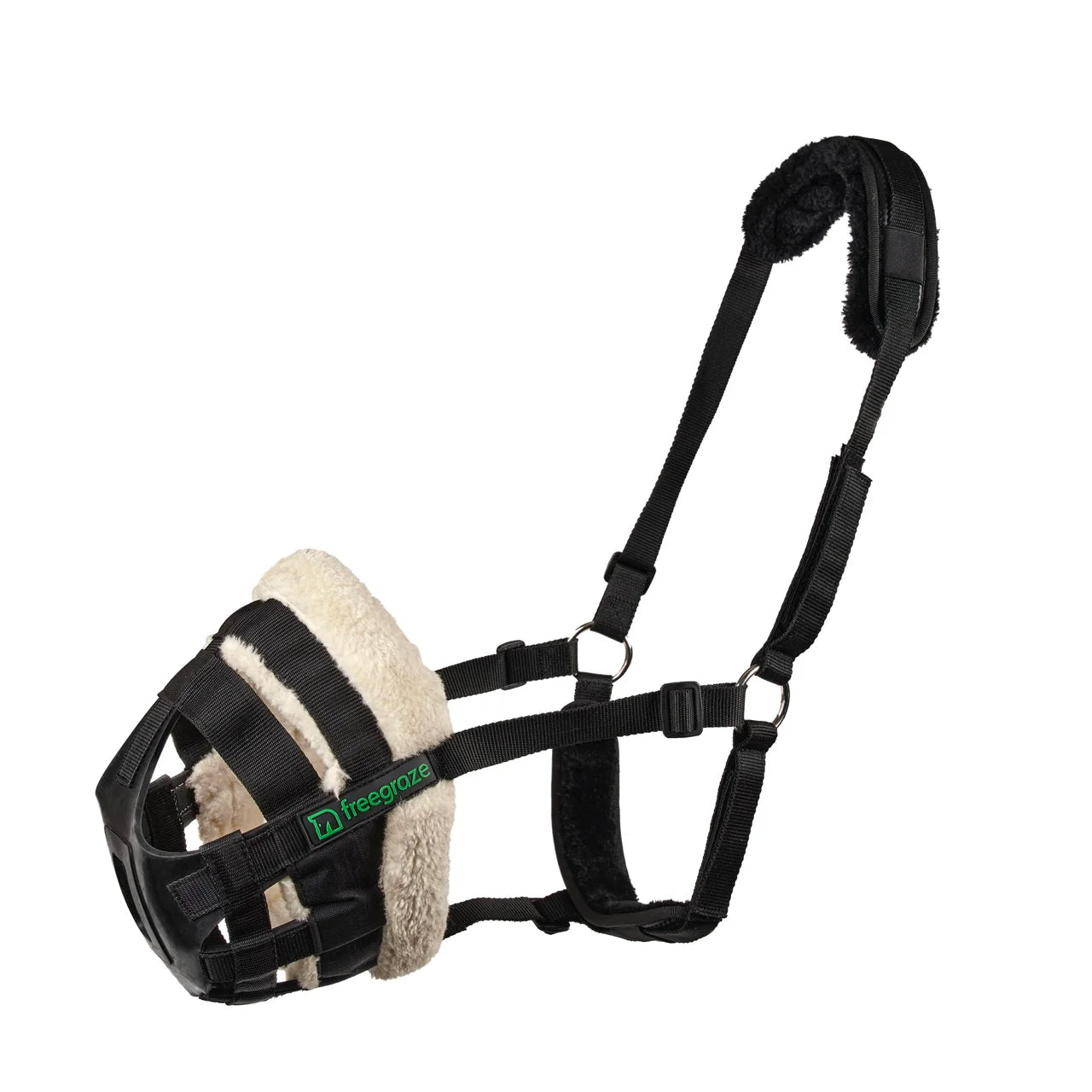 Shires Freegraze Deluxe Airflow Grazing Grass Muzzle,  Horse Pony Fleece Comfort