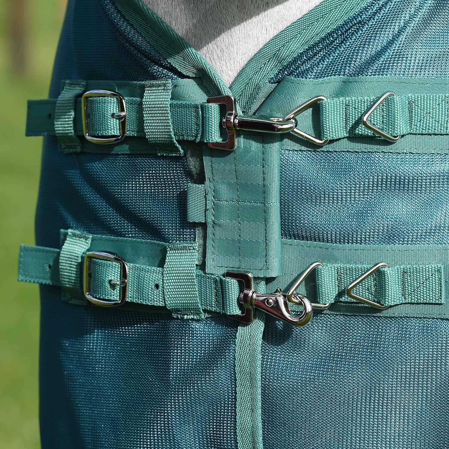 WeatherBeeta Green-Tec Airflow Mesh Fly Rug Combo Neck, White/Dragonfly Blue