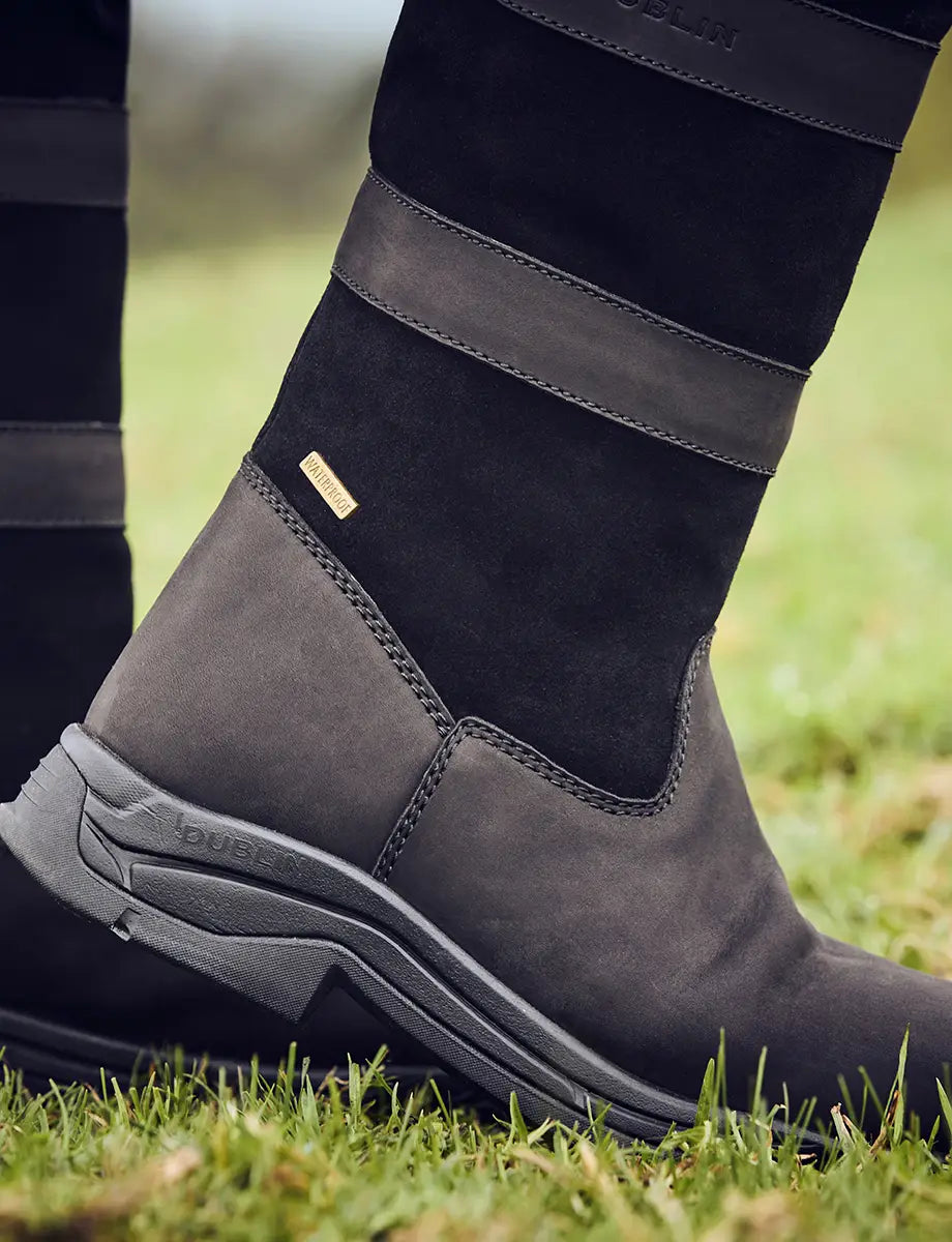 Dublin River Boots IV Waterproof Membrane Unisex Country Boots, Black