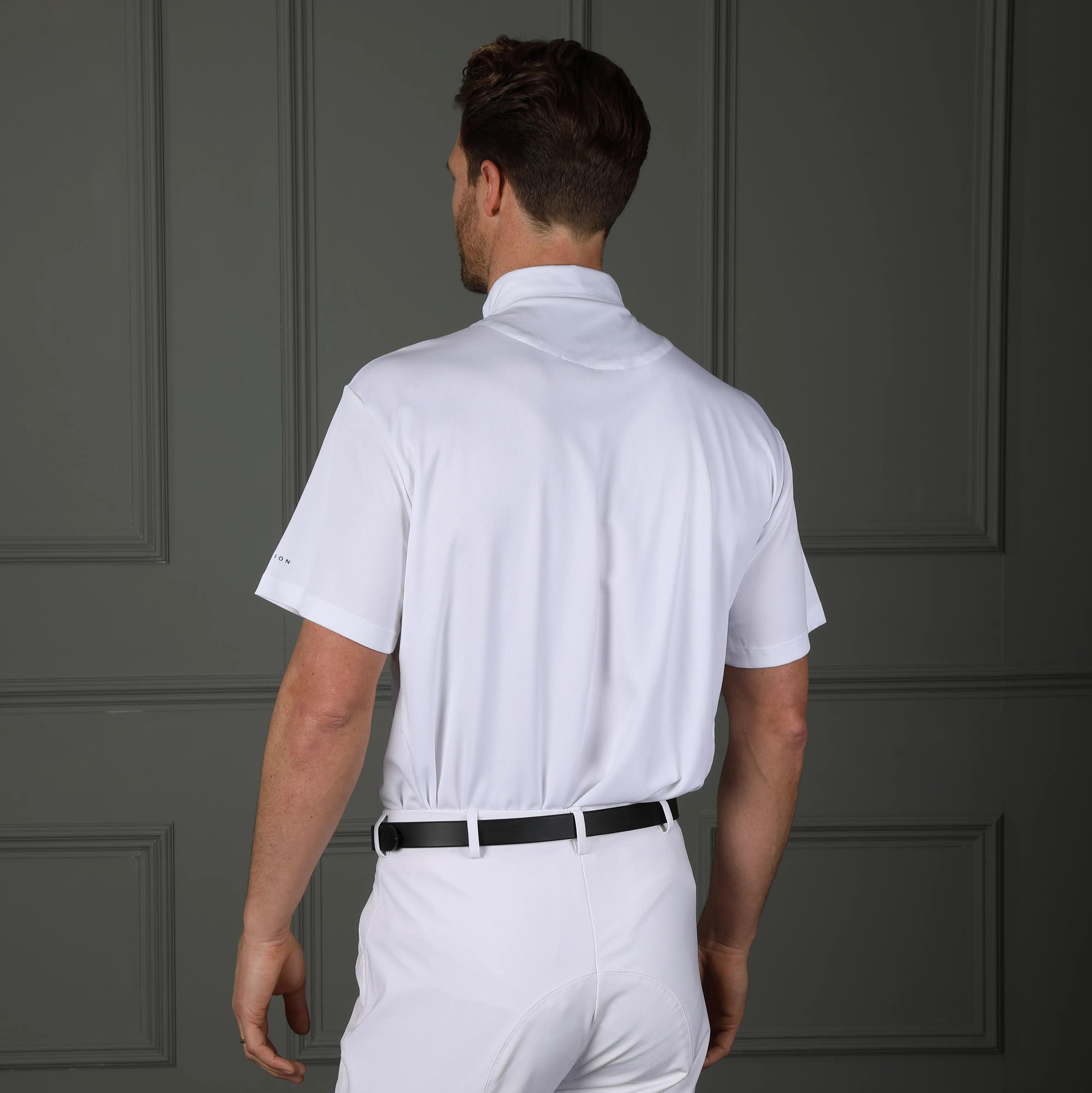 Shires Aubrion Mens Short Sleeve Tie Shirt, White, Mens, XS-XXL