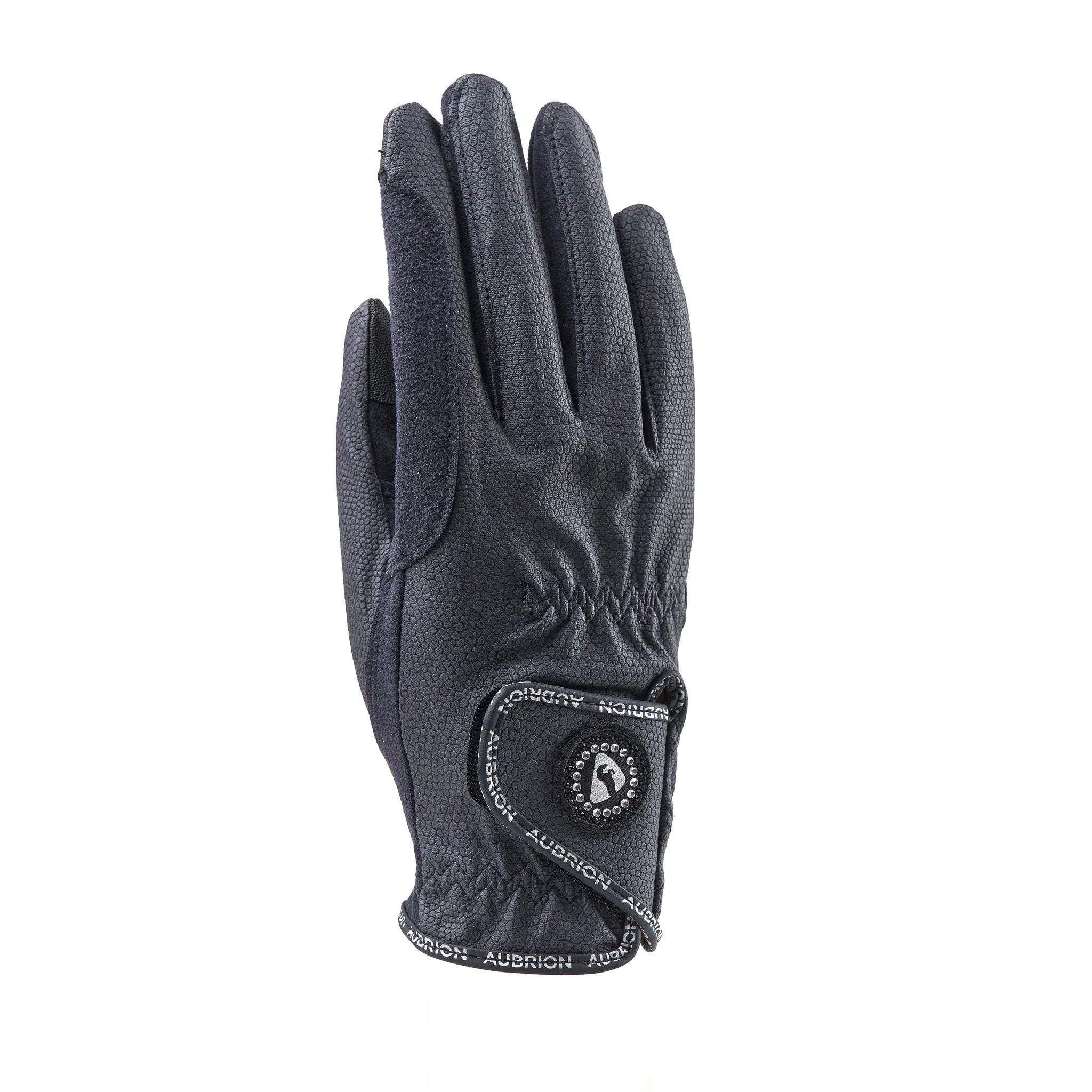 Shires Aubrion Aachen Riding Gloves, Adult, Black, Navy, Brown or White.