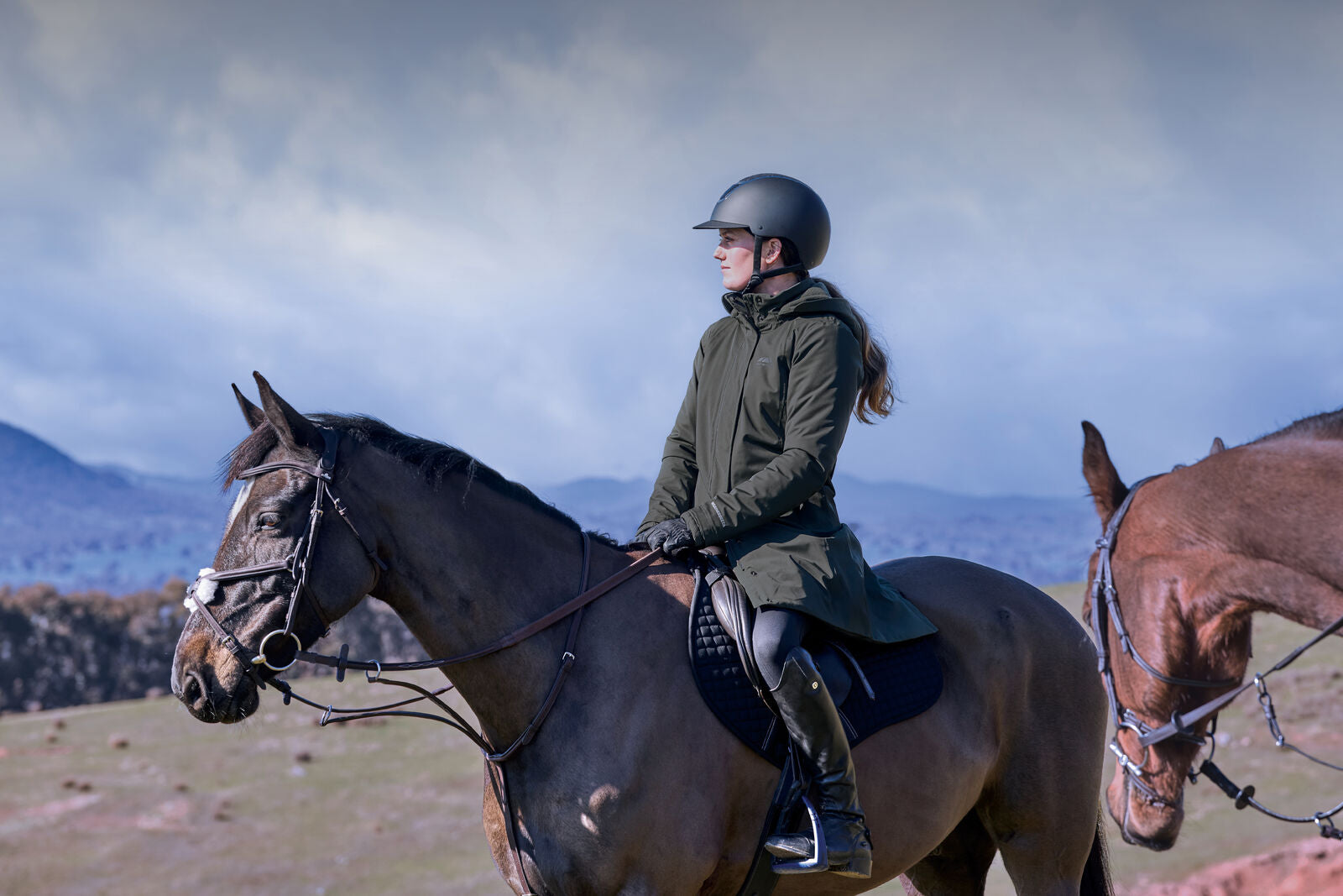 WEATHERBEETA ALL PURPOSE WATERPROOF LONGLINE EQUESTRIAN JACKET, COAT DETACH HOOD