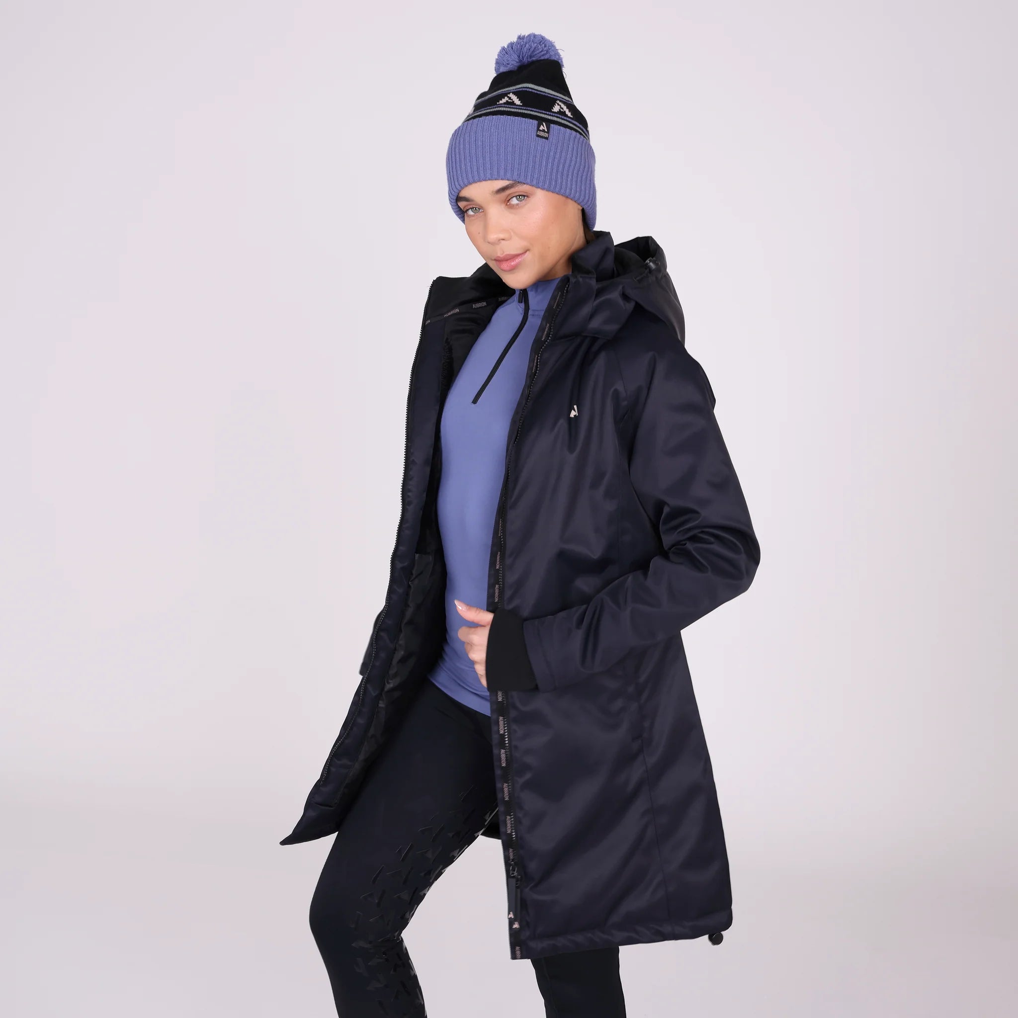 Shires Aubrion React Mid Length Coat, Ladies, Waterproof, Detachable Hood,