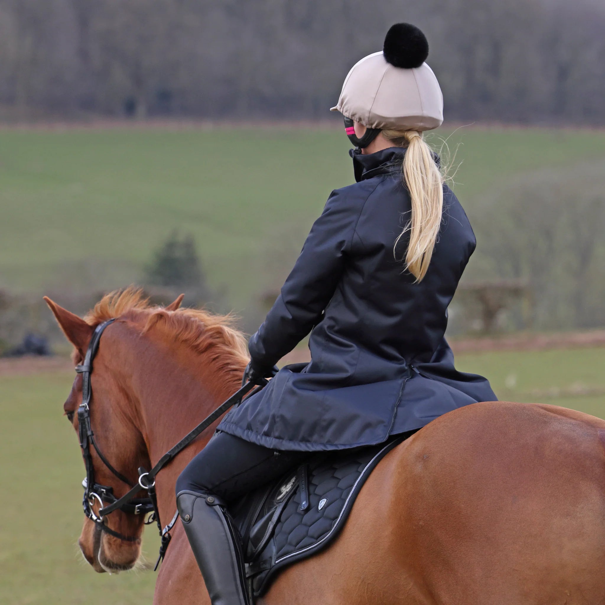 Shires Aubrion React Mid Length Coat, Ladies, Waterproof, Detachable Hood,