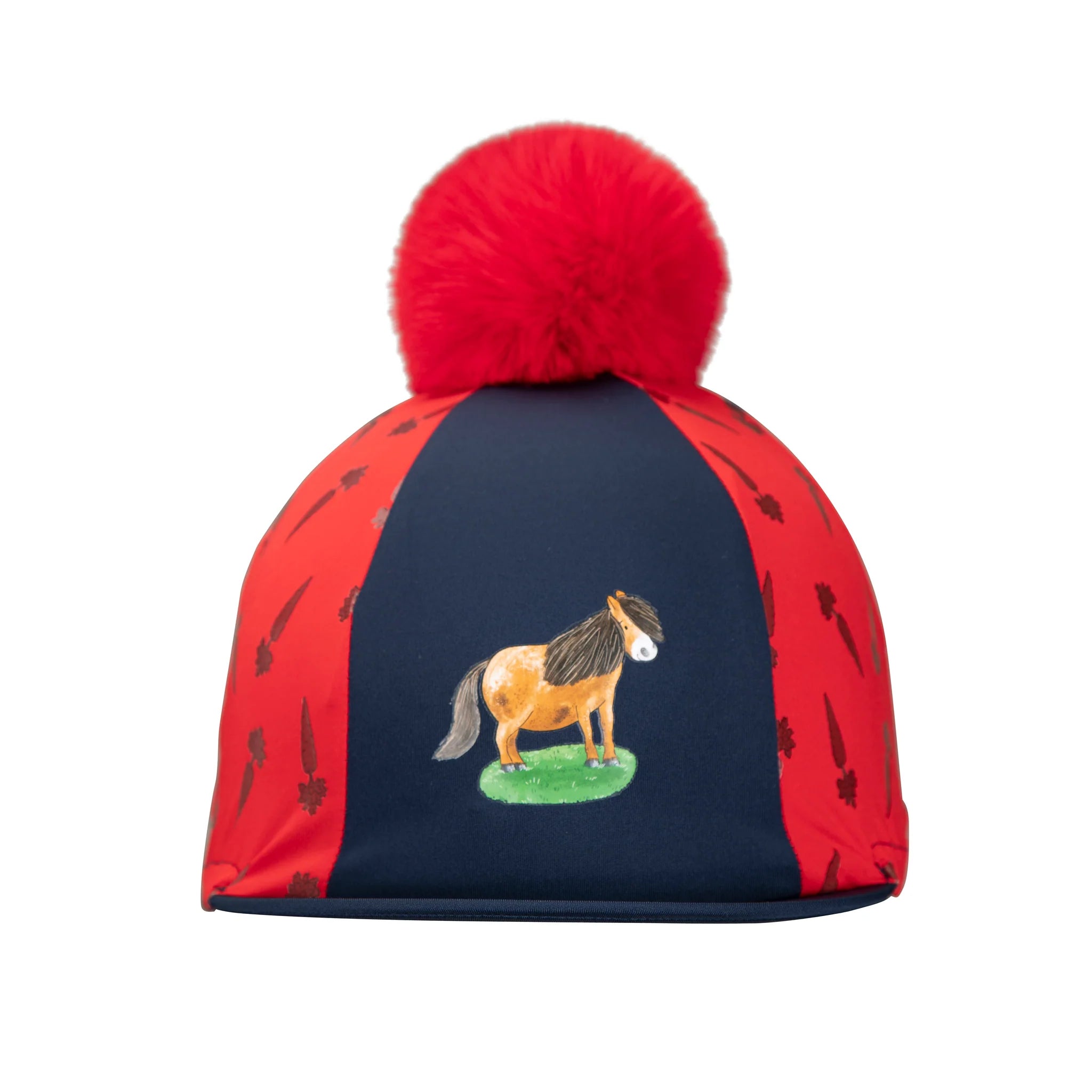 Shires Winnie & Me Skull Hat Silk Cover,  Navy/Red,  One size.