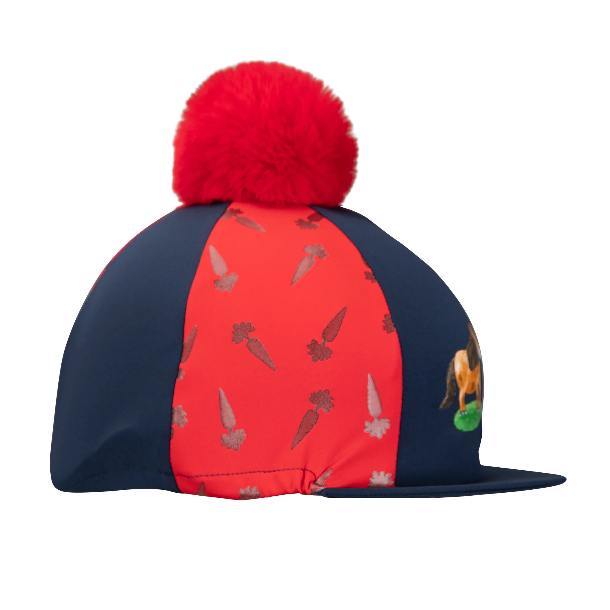 Shires Winnie & Me Skull Hat Silk Cover,  Navy/Red,  One size.