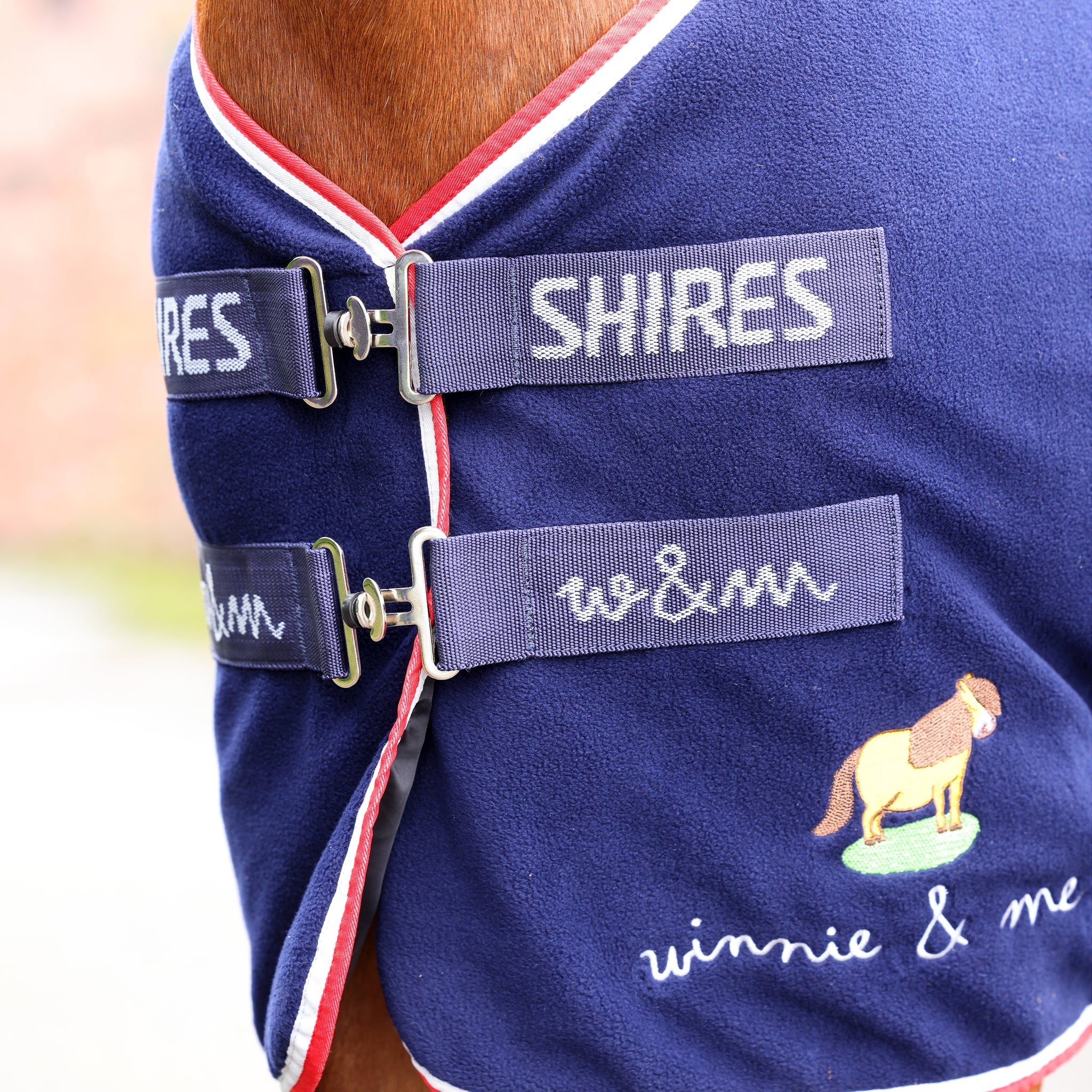 Shires Winnie & Me Fleece Pony Rug, Travel Rug, Cooler, Pony,  3'6" - 5'3", Navy
