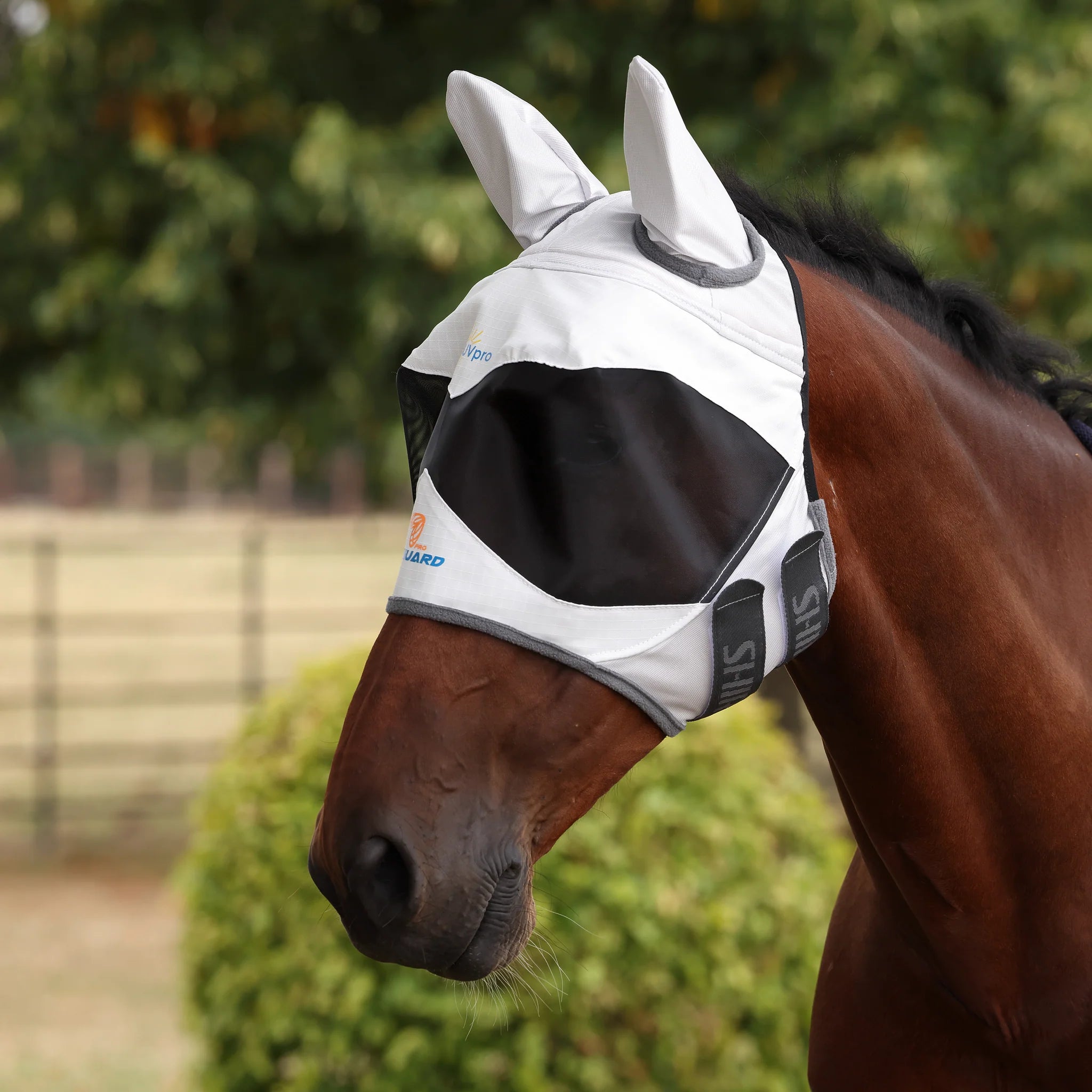 Shires Flyguard Pro Sun Shade Fly Mask with Ears, UV Protection