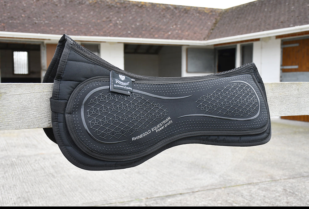 Rhinegold Silicone Top Interchangeable Riser Pad, Black, Pony,Cob,Full