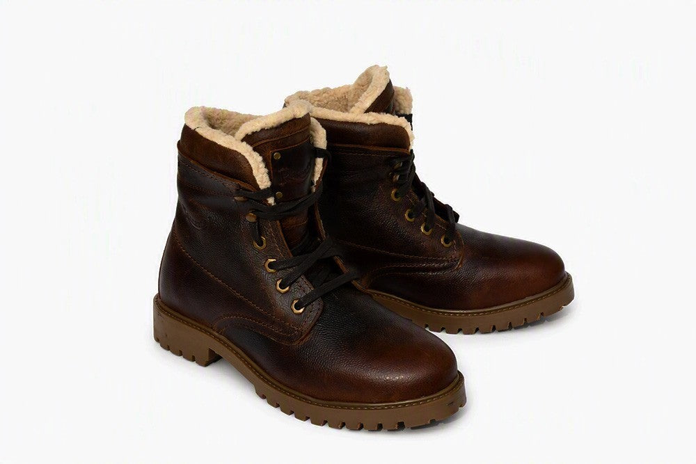 Picture of Rhinegold Broadway Waterproof Spanish Leather Laced Boots, Brown, Adults