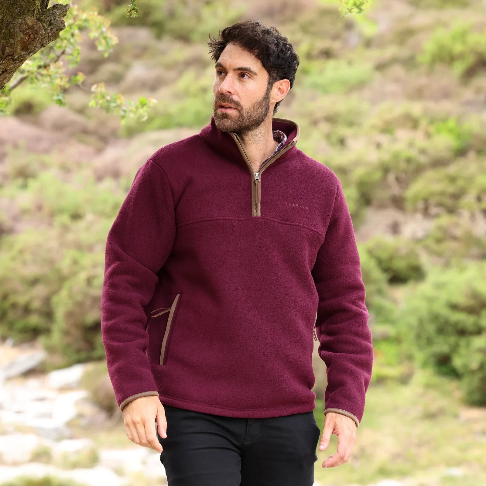 Picture of Shires Aubrion Core Mens Half Zip Fleece Jacket, Navy, XS-XXXL