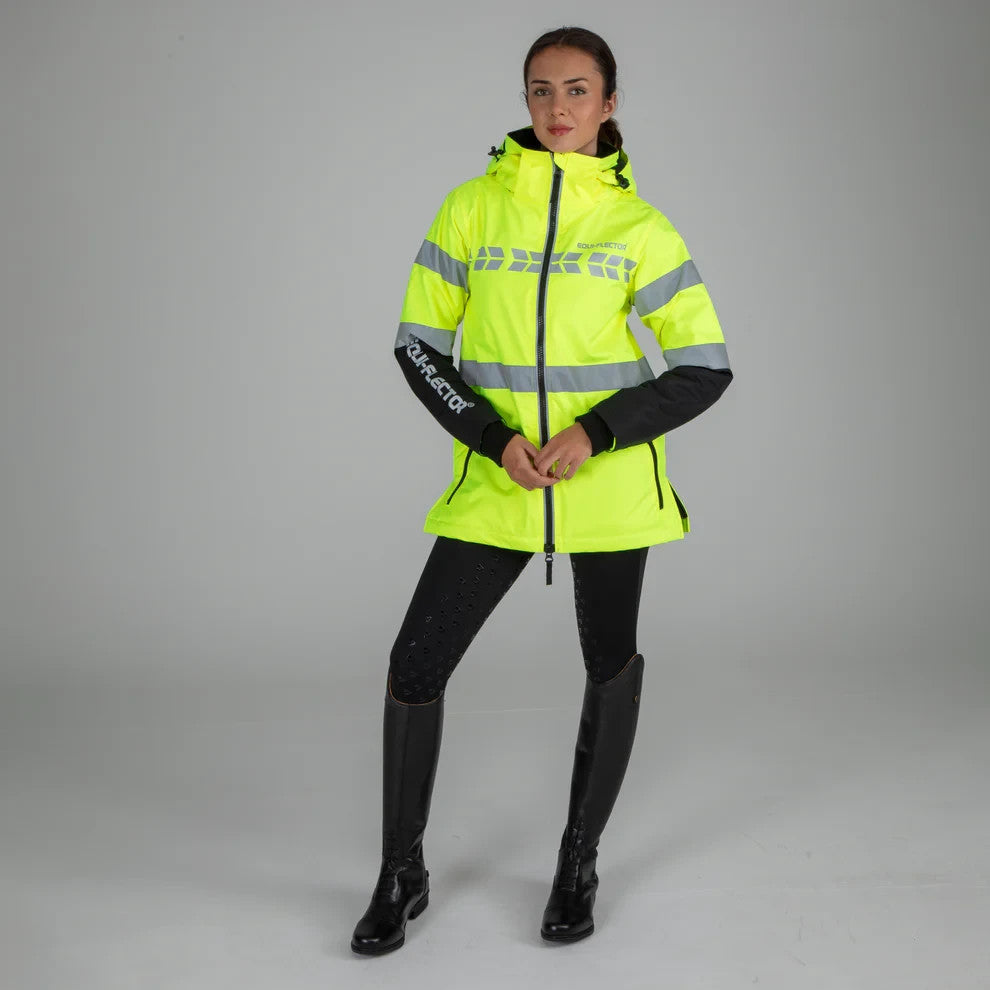 Picture of Shires EQUI-FLECTOR® Jacket Coat, Waterproof, Flourescent Yellow, 7 Sizes.
