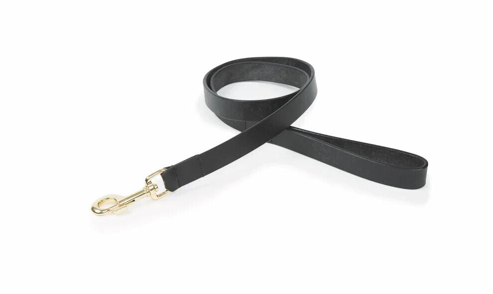 Picture of Digby and Fox Flat Leather Dog Lead | Black, Brown, Tan