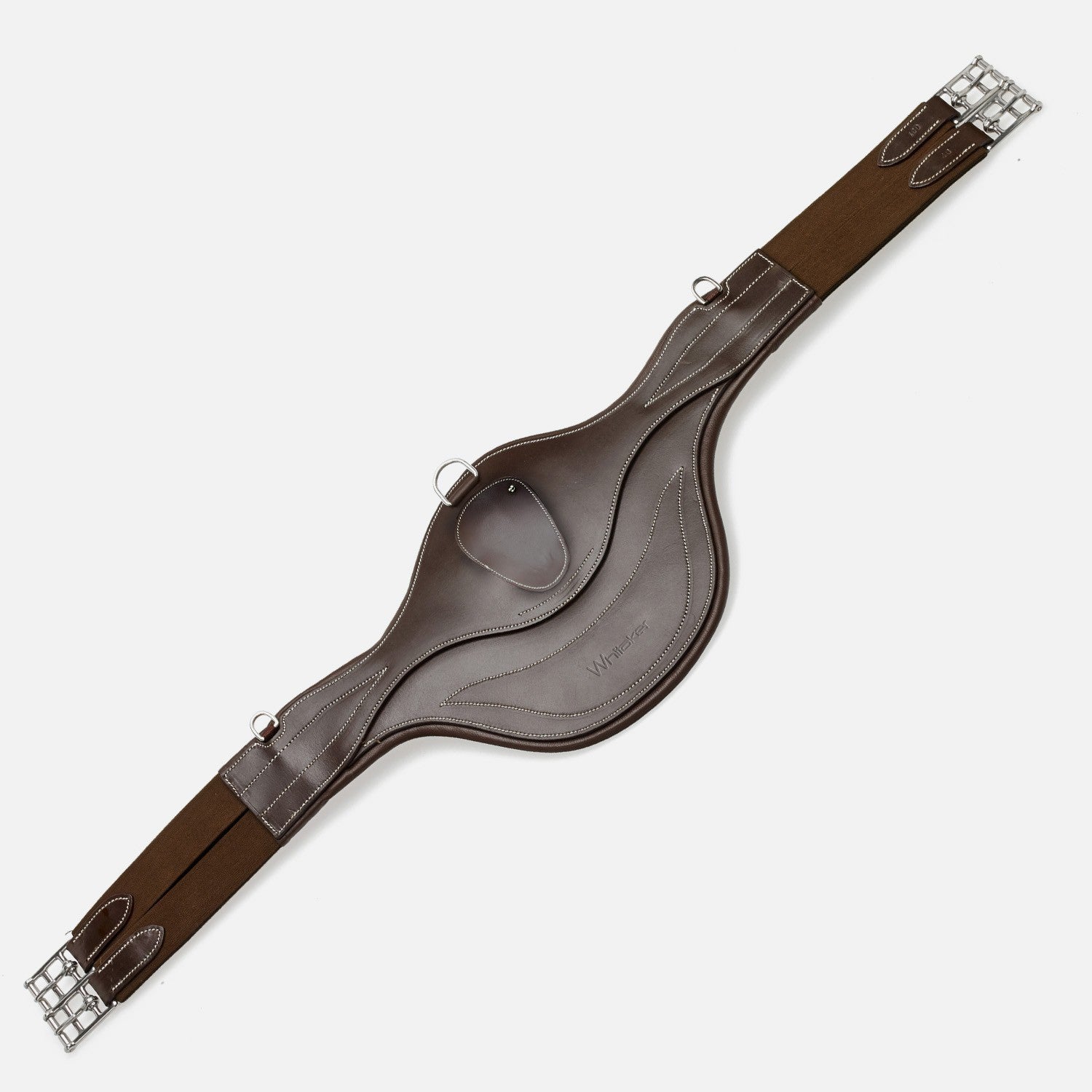 Picture of Whitaker Classic Leather Stud Guard Girth, Black or Havana, 40"-56"