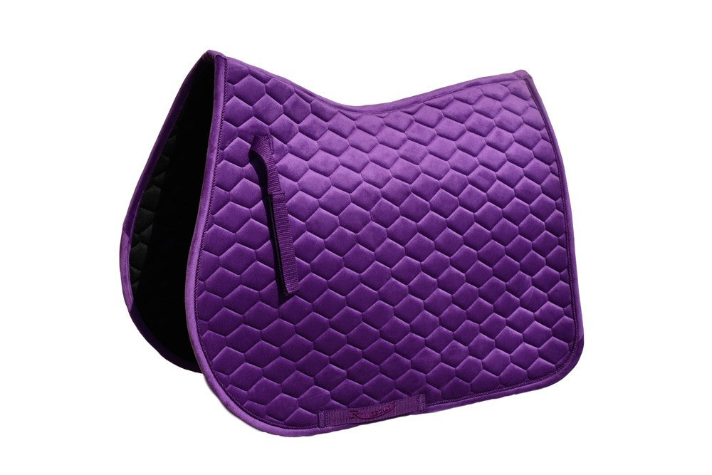 Picture of Rhinegold Velvet Hexagon GP Saddle Pad Saddlecloth, 7 Colours, 2 Sizes