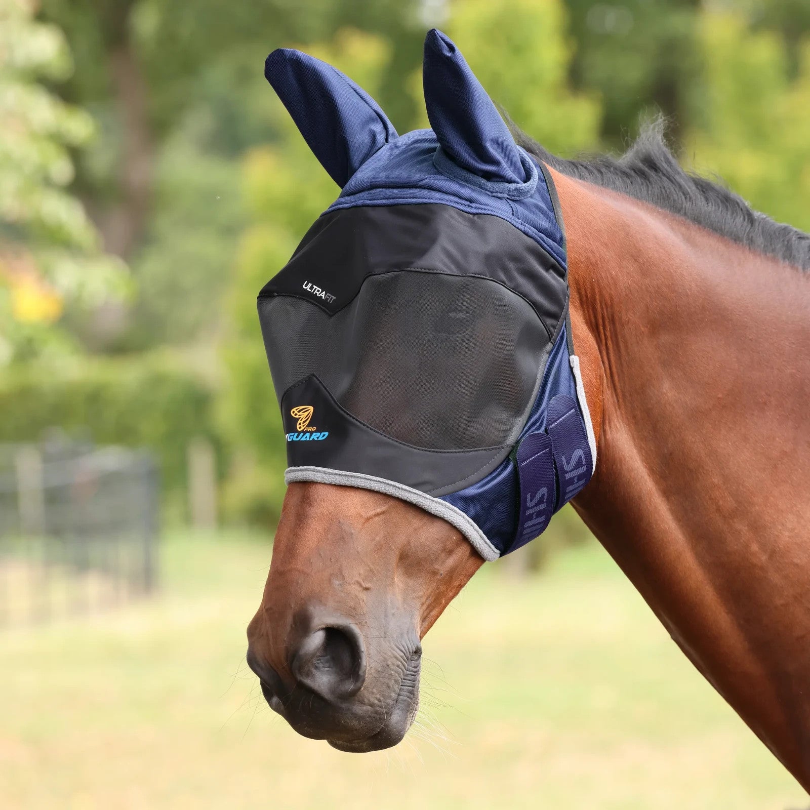 Picture of Shires FlyGuard Pro Deluxe Fly Mask with Ears, UV Protection