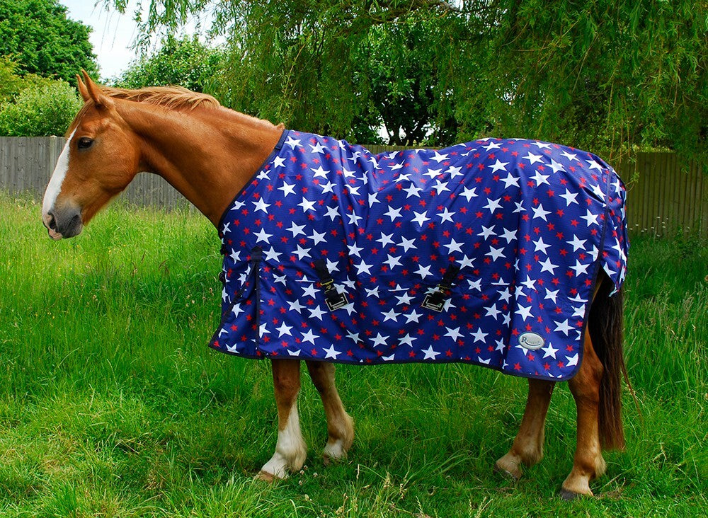 Picture of Rhinegold Bolivia 0g Horse Turnout Rugs, Star & Dottie Lightweight,  Std Neck