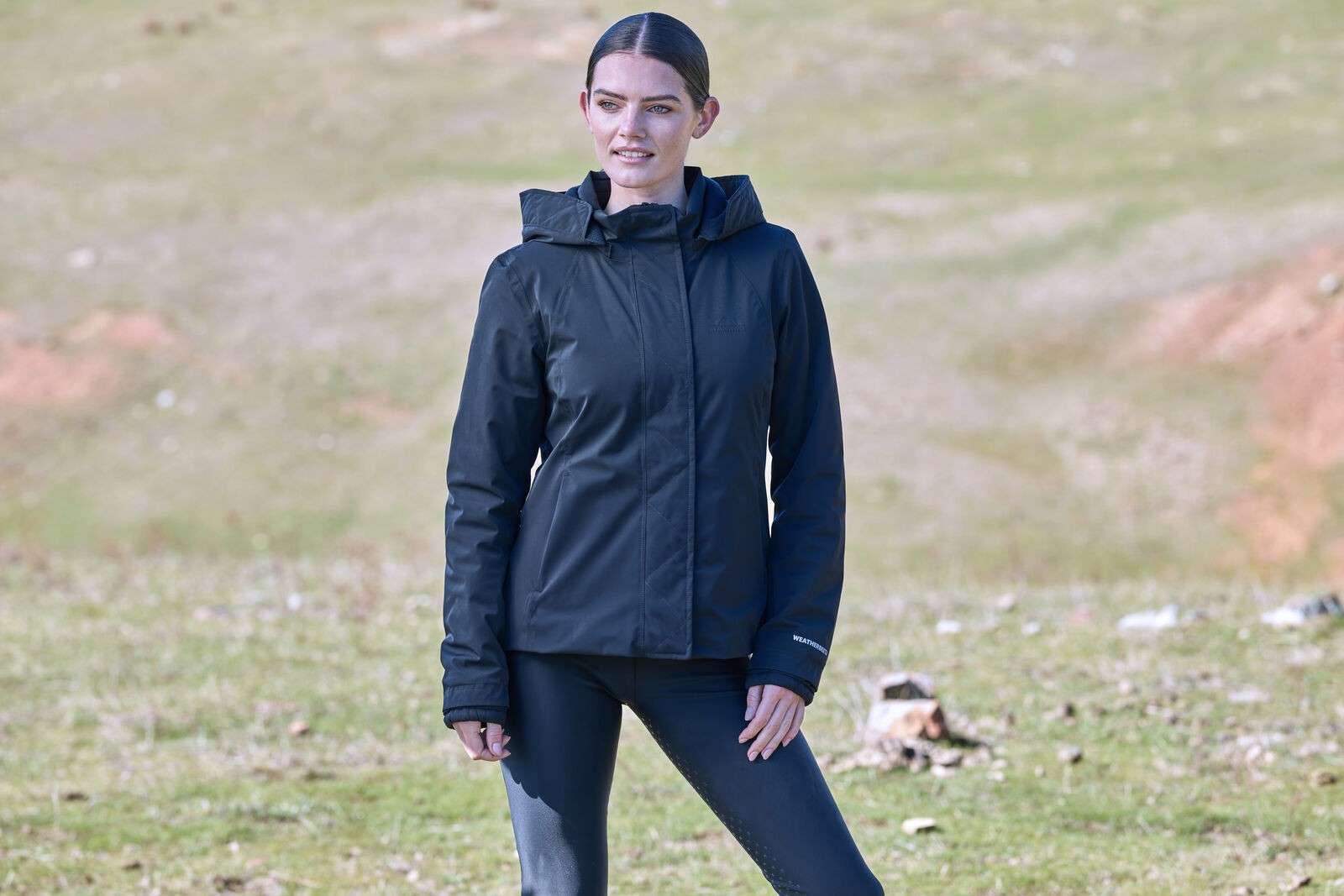 Picture of WEATHERBEETA PROTECT LADIES JACKET WITH HIGH NECK, DETACH HOOD, WATERPROOF