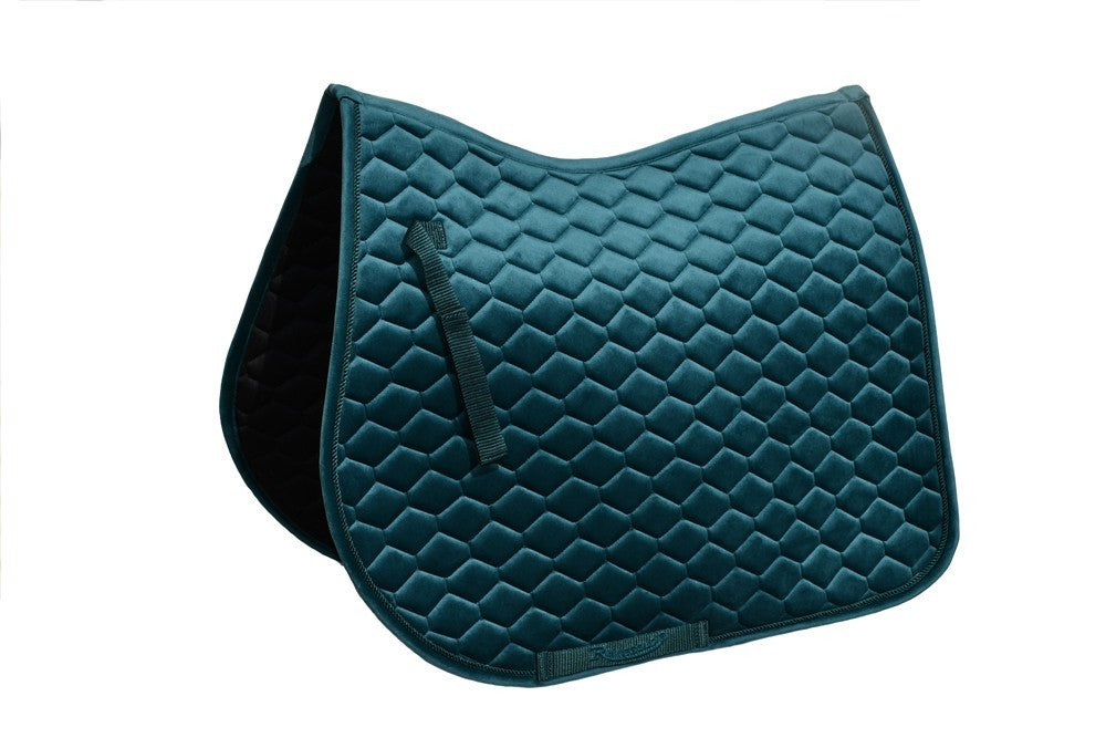 Picture of Rhinegold Velvet Hexagon GP Saddle Pad Saddlecloth, 7 Colours, 2 Sizes