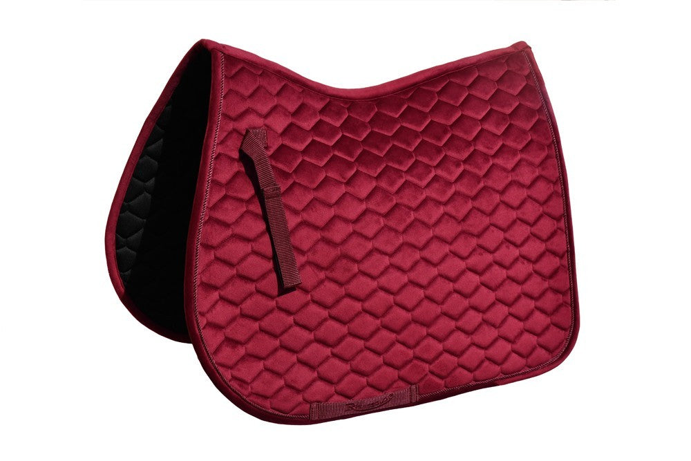 Picture of Rhinegold Velvet Hexagon GP Saddle Pad Saddlecloth, 7 Colours, 2 Sizes