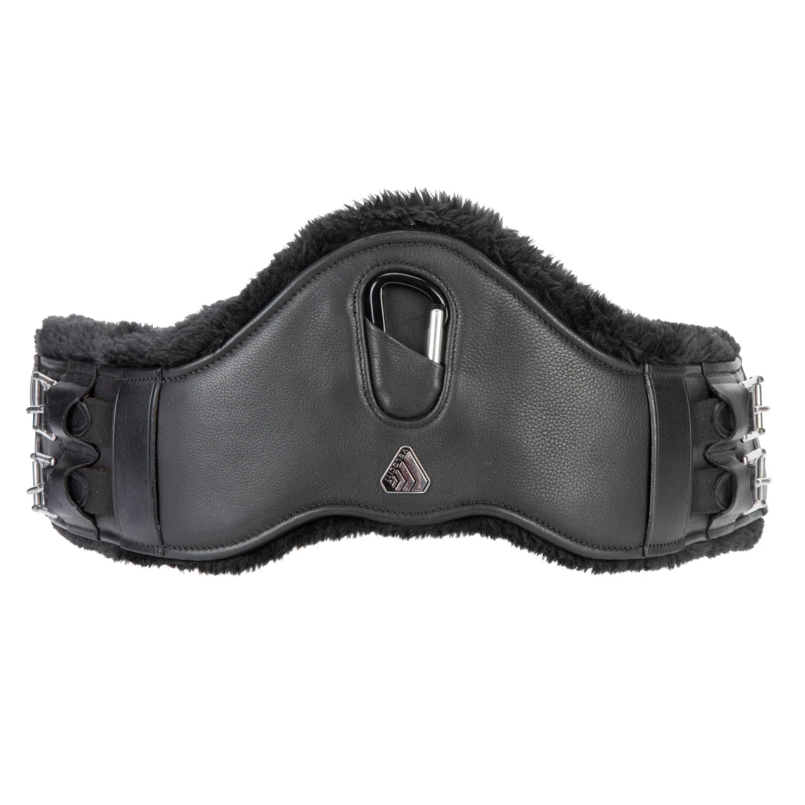 Picture of Shires Velociti LUSSO Dressage SupaFleece Girth, Black / Havana, 18" - 30"