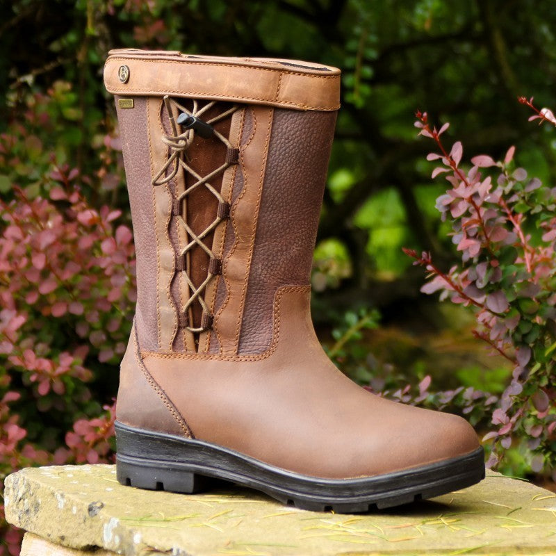 Picture of Brogini Tetbury Short Waterproof Laced Country Boots, Brown
