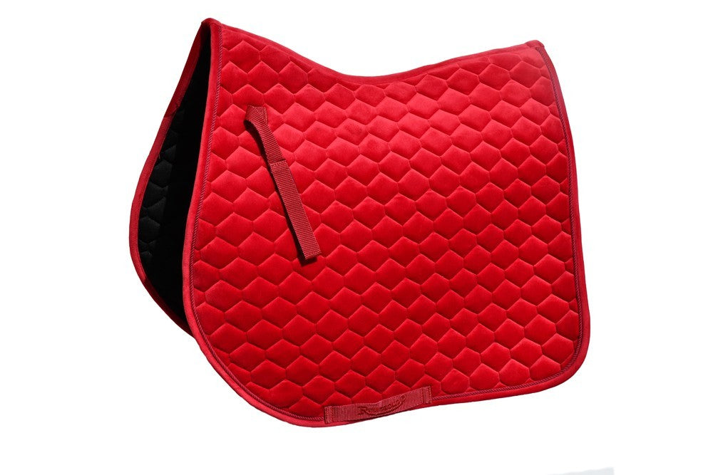 Picture of Rhinegold Velvet Hexagon GP Saddle Pad Saddlecloth, 7 Colours, 2 Sizes