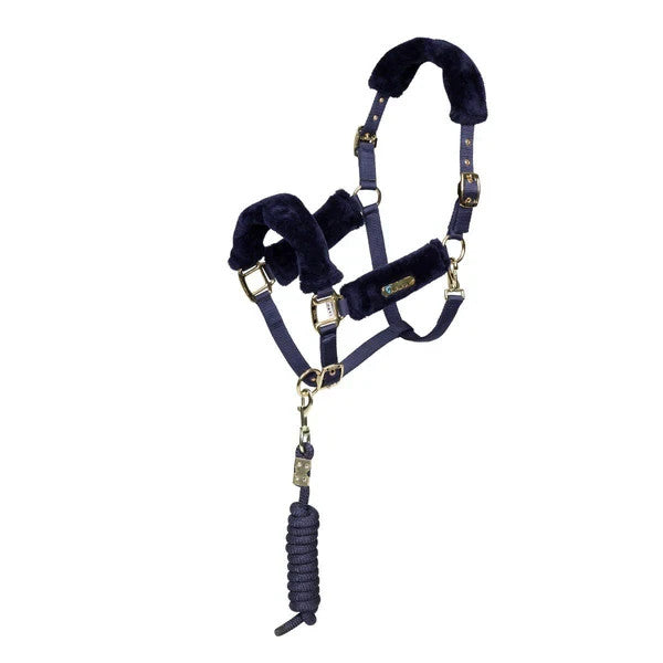 Picture of Shires ARMA Faux Fur Headcollar & Lead Rope, 3 Colours, 4 Sizes