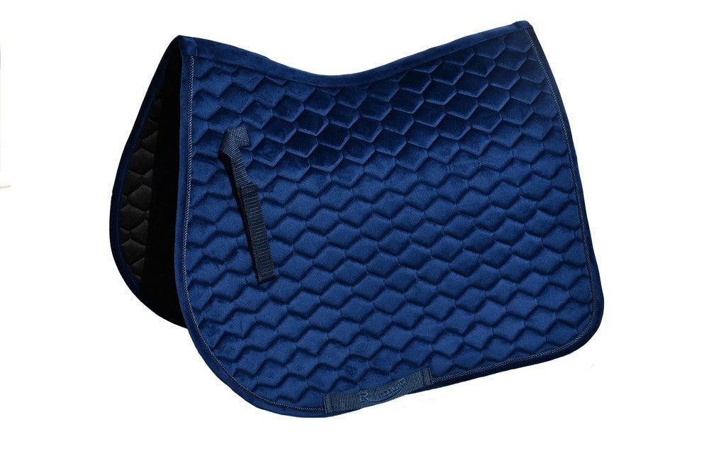 Picture of Rhinegold Velvet Hexagon GP Saddle Pad Saddlecloth, 7 Colours, 2 Sizes