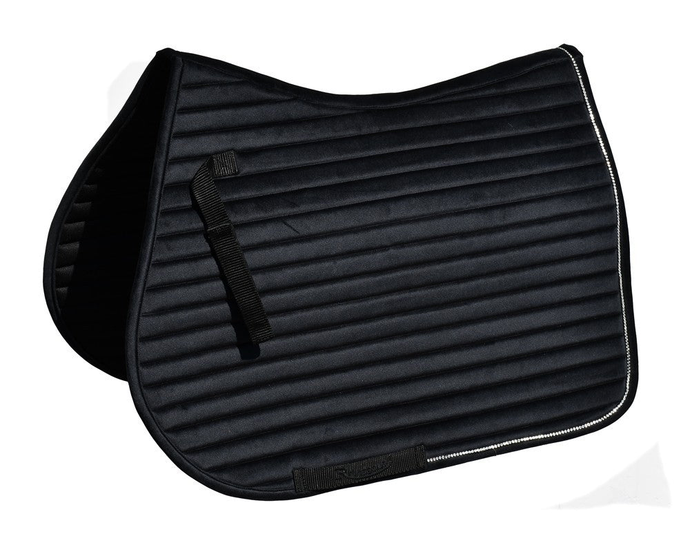 Picture of Rhinegold Diamante Channel Quilt GP Saddle Pad Saddlecloth, 7 Colours, 2 Sizes