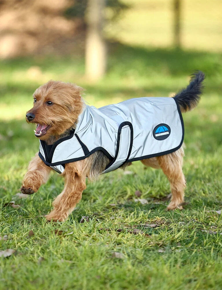 Picture of Weatherbeeta Comfitec Reflective Showerproof Dog Coat, Silver, 11 Sizes.