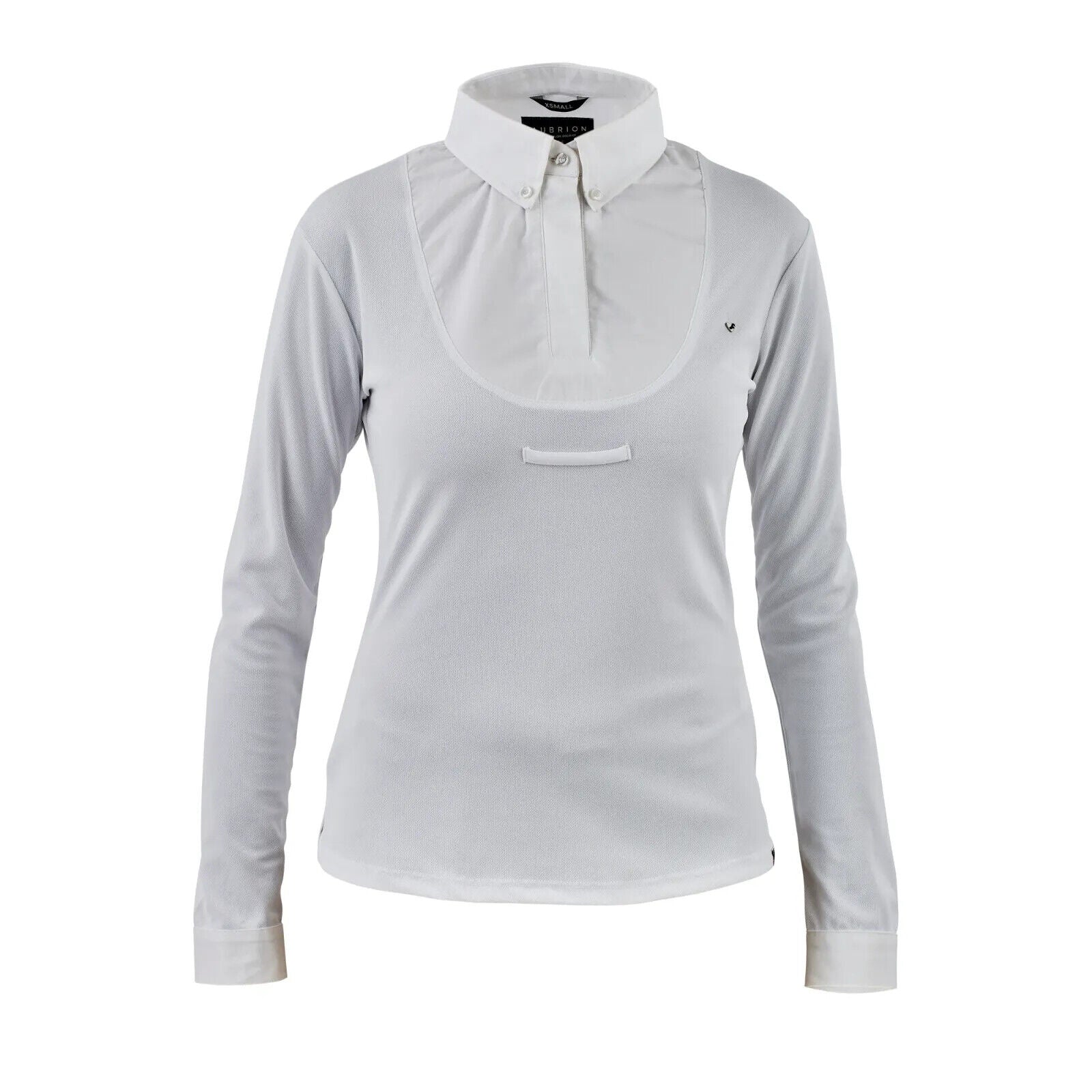 Picture of Shires Aubrion Ladies Long Sleeve Tie Shirt, Womens, White or Yellow, XXS - XXL