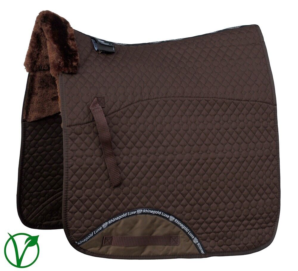 Picture of Rhinegold Luxe Fur Dressage Saddle Cloth,  5 Colour Options | Pony, Cob, Full