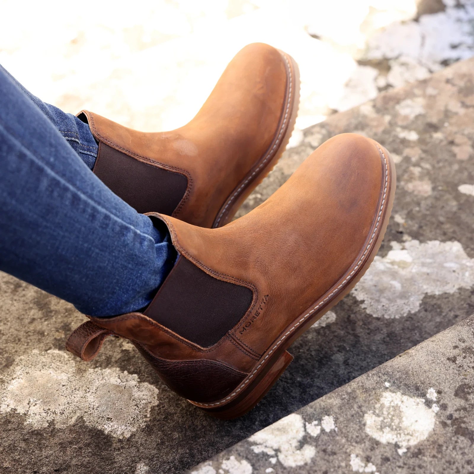 Picture of Shires Moretta Modena Chelsea Boots,  Tan, Sizes UK 4-9.