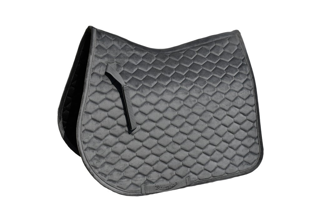 Picture of Rhinegold Velvet Hexagon GP Saddle Pad Saddlecloth, 7 Colours, 2 Sizes