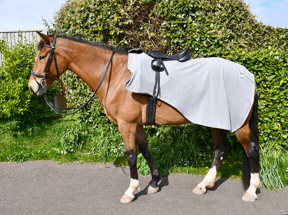 Rhinegold Embroidered Fleece Cutaway Ride On Horse Exercise Rug