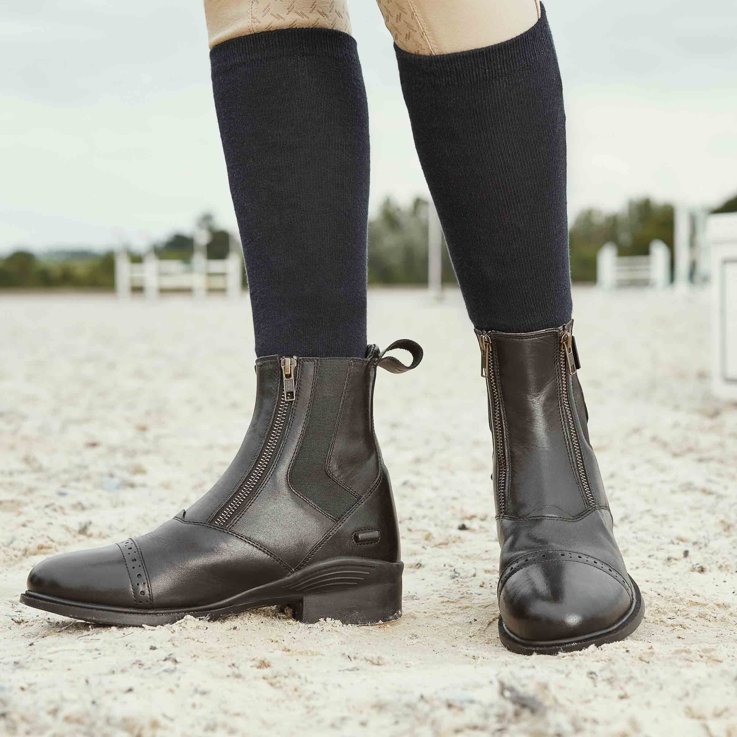Dublin Evolution Double Zip Front Paddock Jodhpur Boots, Black or Brown, UK 4-8.