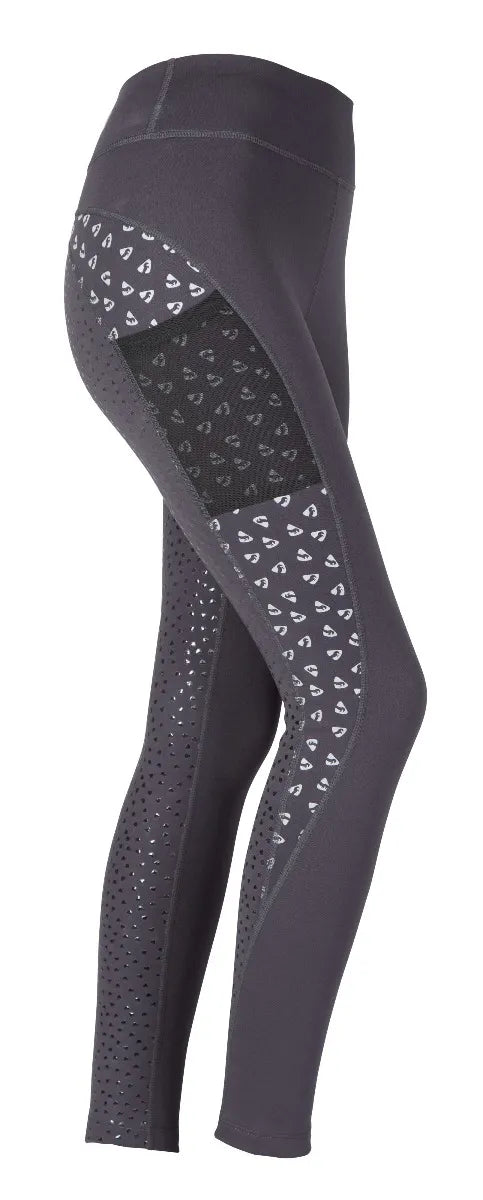 Shires Aubrion Coombe Girls Riding Tights - Reflective