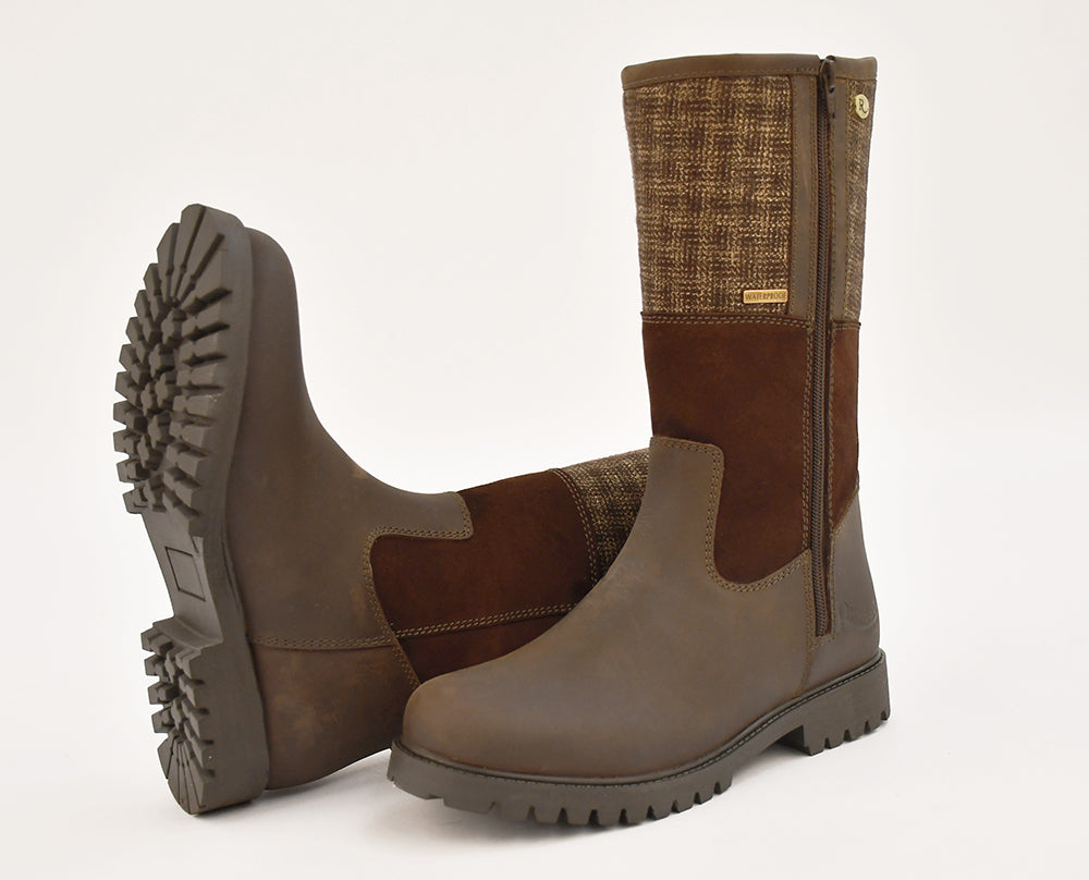 Rhinegold Albany Tweed Waterproof Country Walking Boots, Brown