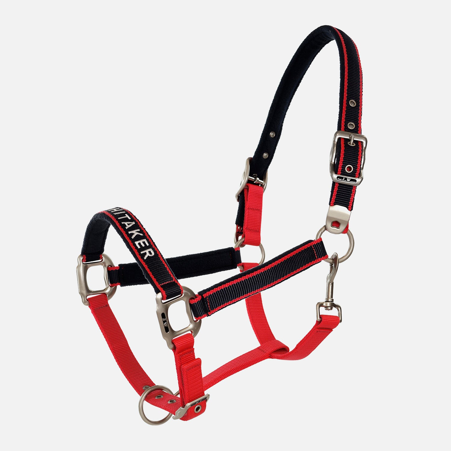 Whitaker Padded Fleece Headcollar , Red/Navy, 3 Sizes