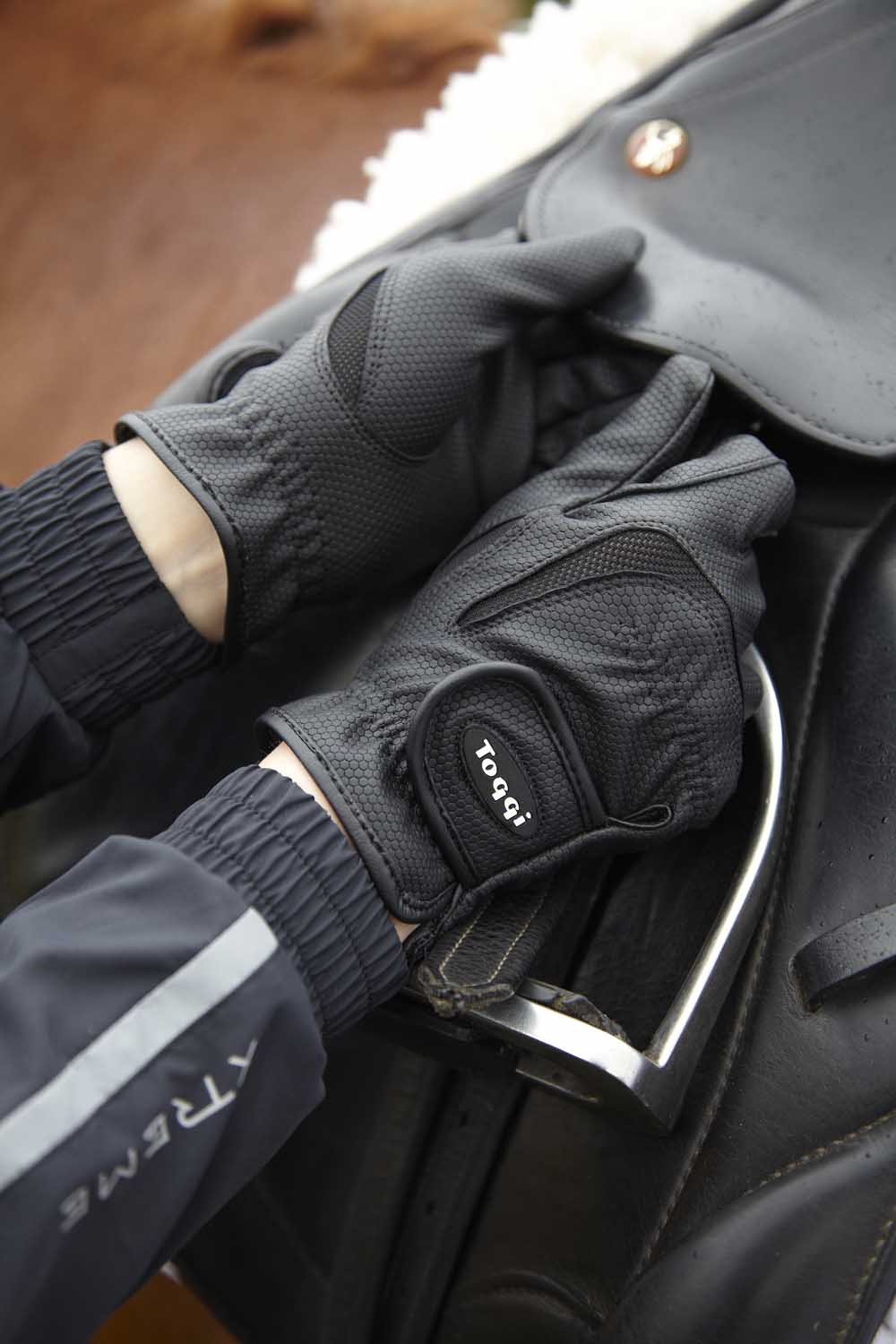 Toggi Hexham All Purpose Gloves, Performance Horse Riding Glove, White, Black