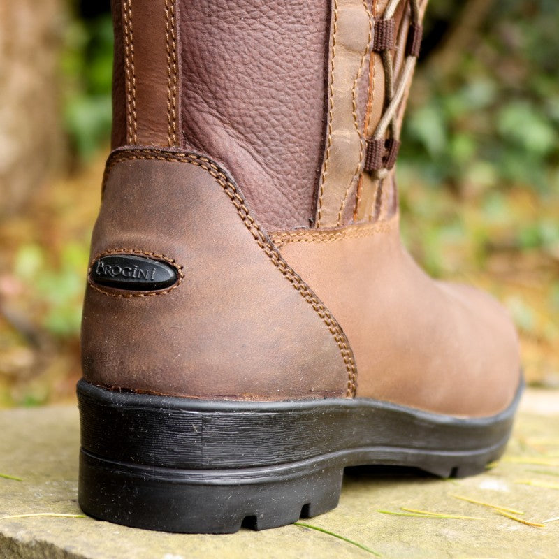 Brogini Tetbury Short Waterproof Laced Country Boots, Brown