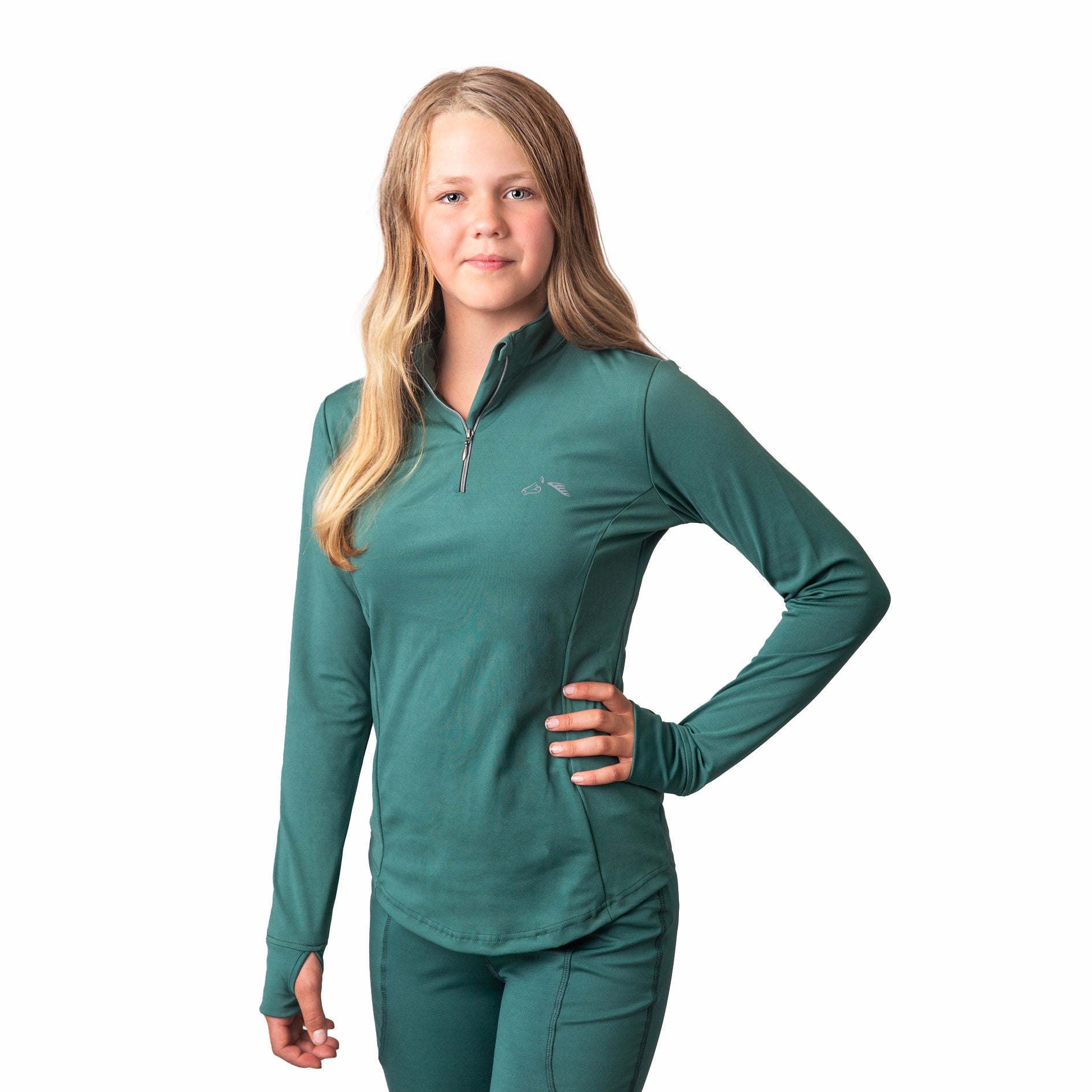 Gallop Long Sleeved Zipped Neck Riding Top Breathable Base Layer 11 Colours