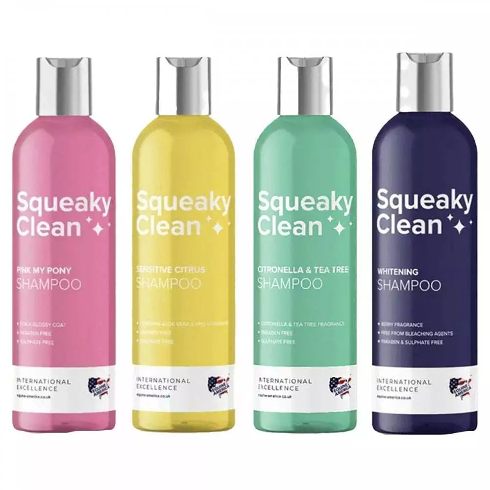 Equine America Equestrian Squeaky Clean Pony/Horse Shampoo Range 1L Bottles