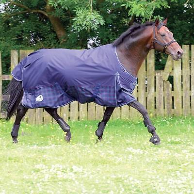 Picture of Masta Zing 100g Summer Turnout Rug Medium/Lightweight Navy Check Standard Neck