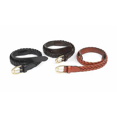 Picture of Shires Aubrion Plaited Leather Skinny Belt in Tan 25mm Width