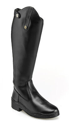 Picture of Brogini Modena Long Synthetic Leather Riding Boots Zip Up Black Vegan Friendly