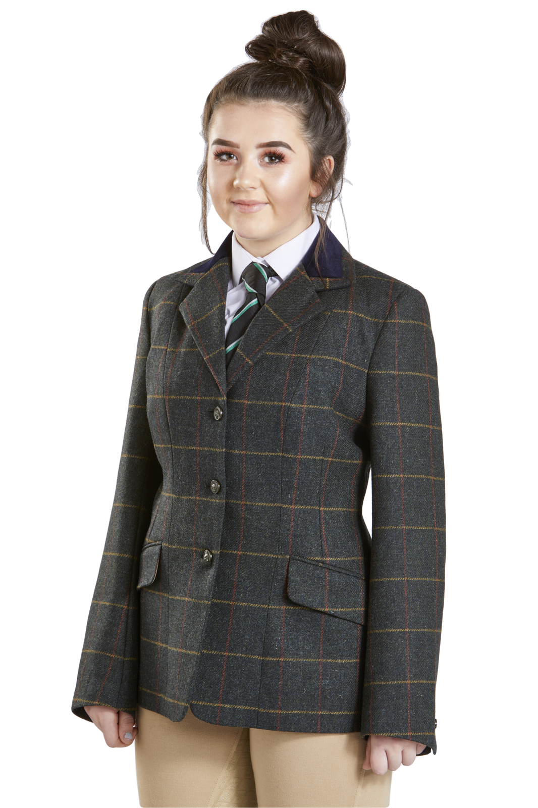 Picture of FireFoot Fewston Kids Tweed Riding Hacking Jacket Showing, Maids/Child Sizes